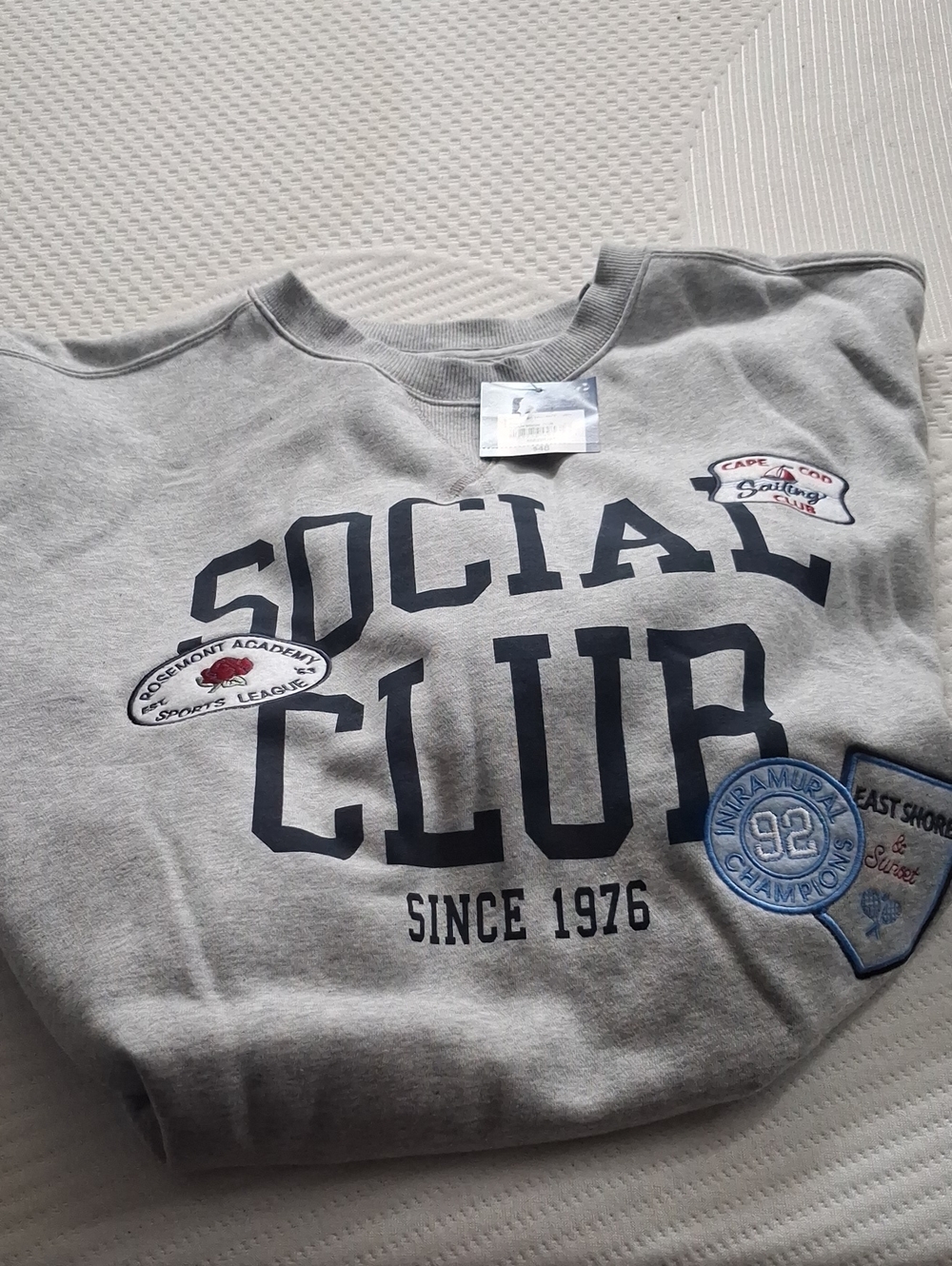 Arizona Jean Company Grey 'Social Club' Crewneck Sweatshirt